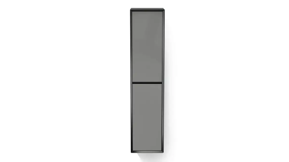 Шкаф навесной двухдверный, вертикальный Glass, цвет Черный + Серый фото - 2 - большое изображение