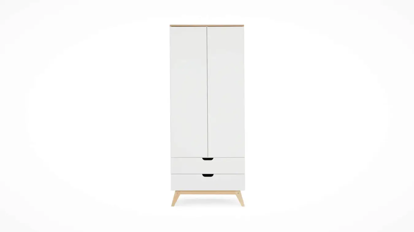 Шкаф двухдверный Villy, цвет Белый+Дуб фото - 3 - большое изображение