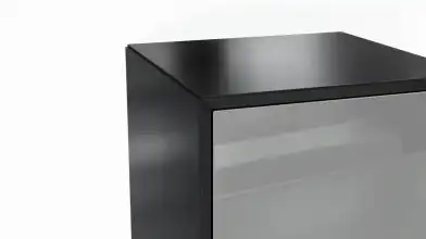 Шкаф навесной двухдверный, вертикальный Glass, цвет Черный + Серый фото - 4 - превью