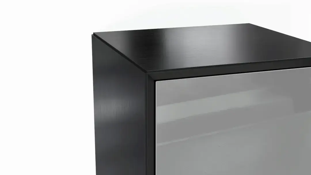 Шкаф навесной двухдверный, вертикальный Glass, цвет Черный + Серый фото - 4 - большое изображение