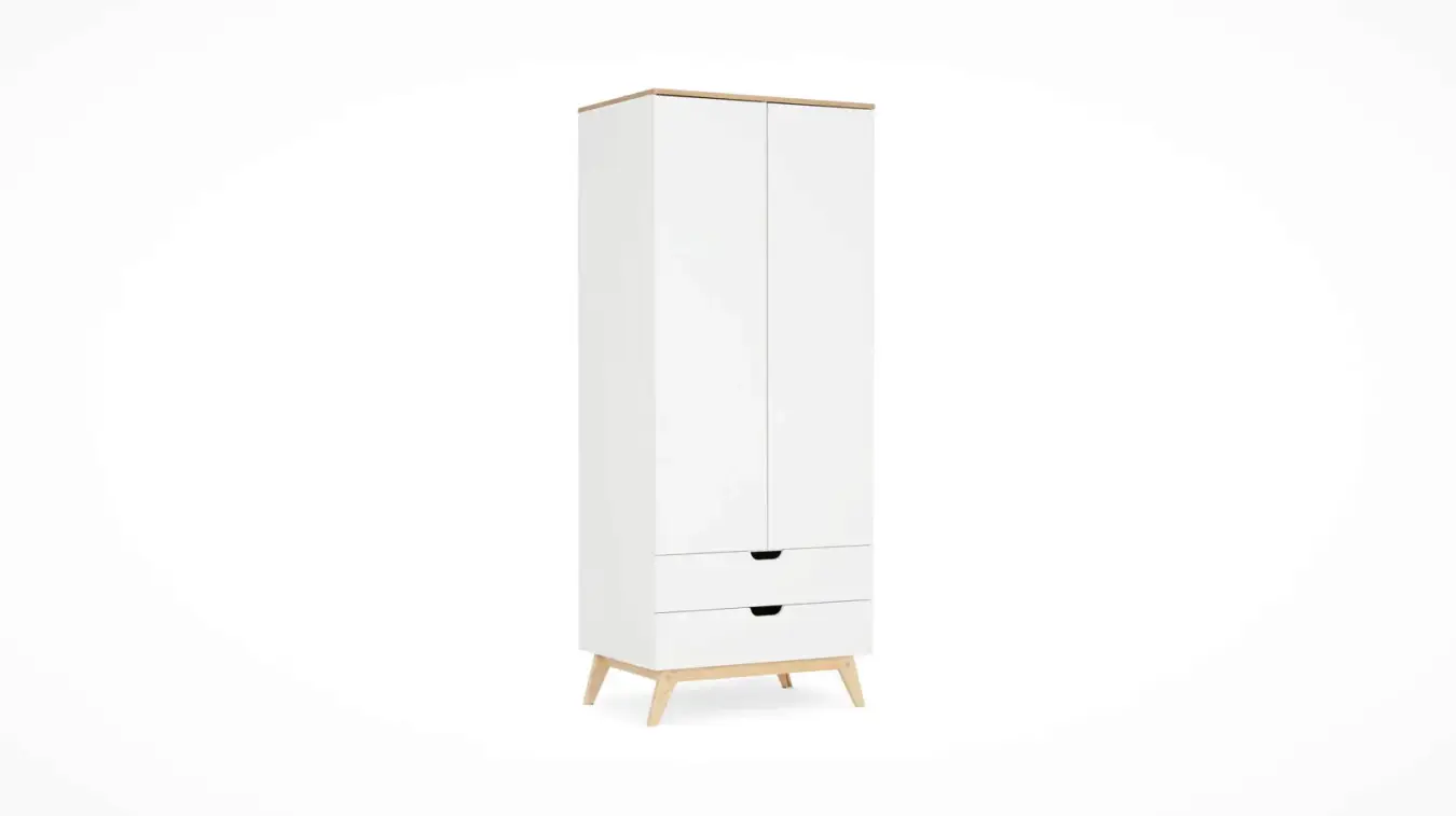Шкаф двухдверный Villy, цвет Белый+Дуб фото - 2 - большое изображение