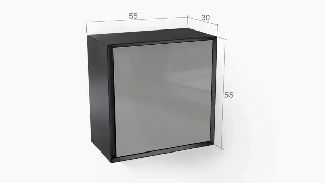 Шкаф навесной Glass, цвет Черный + Серый фото - 5 - большое изображение